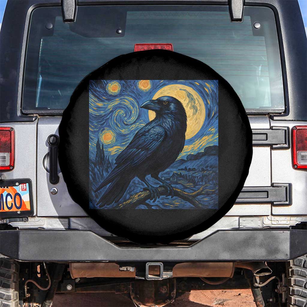 Starry Night Raven Moon Van Gogh Spare Tire Cover - Wonder Print Shop