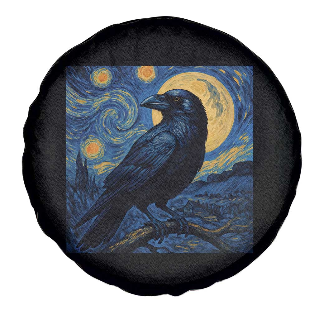 Starry Night Raven Moon Van Gogh Spare Tire Cover - Wonder Print Shop