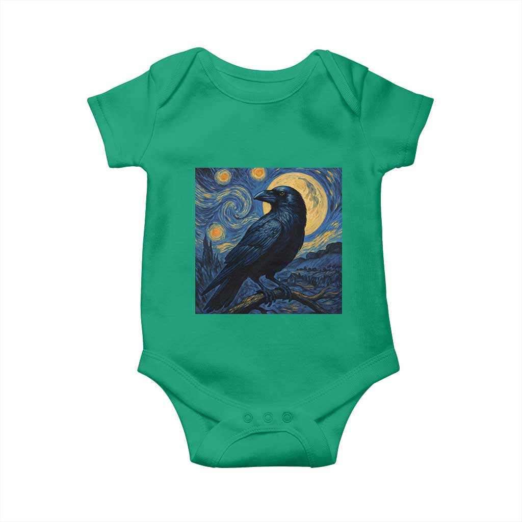 Starry Night Raven Moon Van Gogh Baby Onesie - Wonder Print Shop