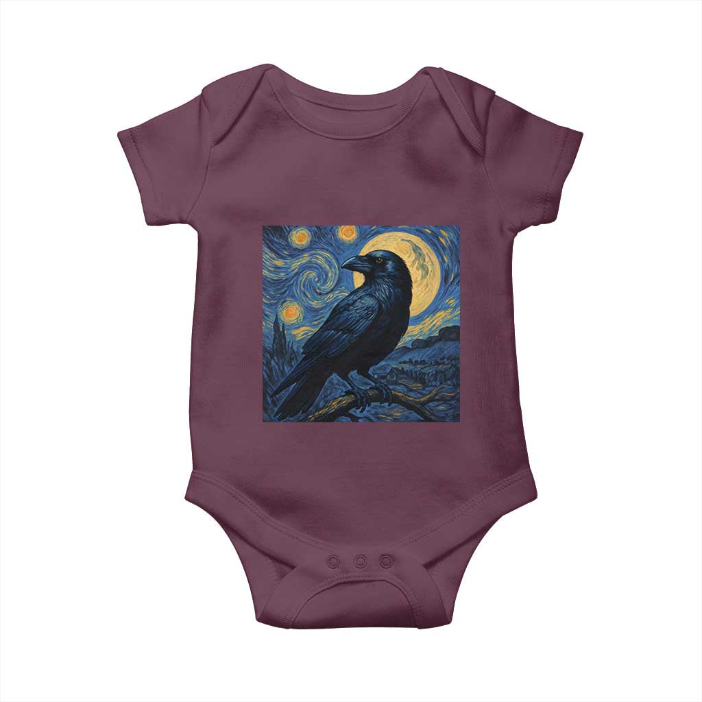 Starry Night Raven Moon Van Gogh Baby Onesie - Wonder Print Shop