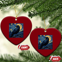 Starry Night Raven Moon Van Gogh Ceramic Ornament - Wonder Print Shop