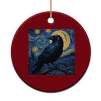 Starry Night Raven Moon Van Gogh Ceramic Ornament - Wonder Print Shop