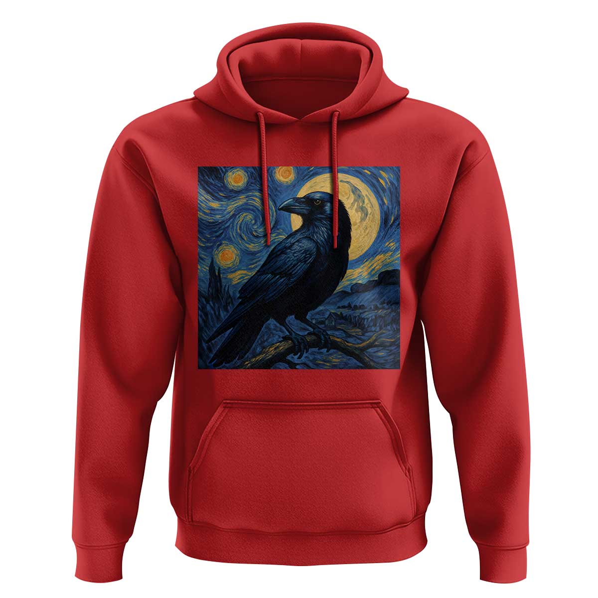 Starry Night Raven Moon Van Gogh Hoodie - Wonder Print Shop