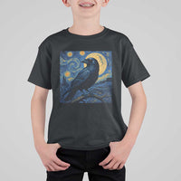 Starry Night Raven Moon Van Gogh T Shirt For Kid - Wonder Print Shop