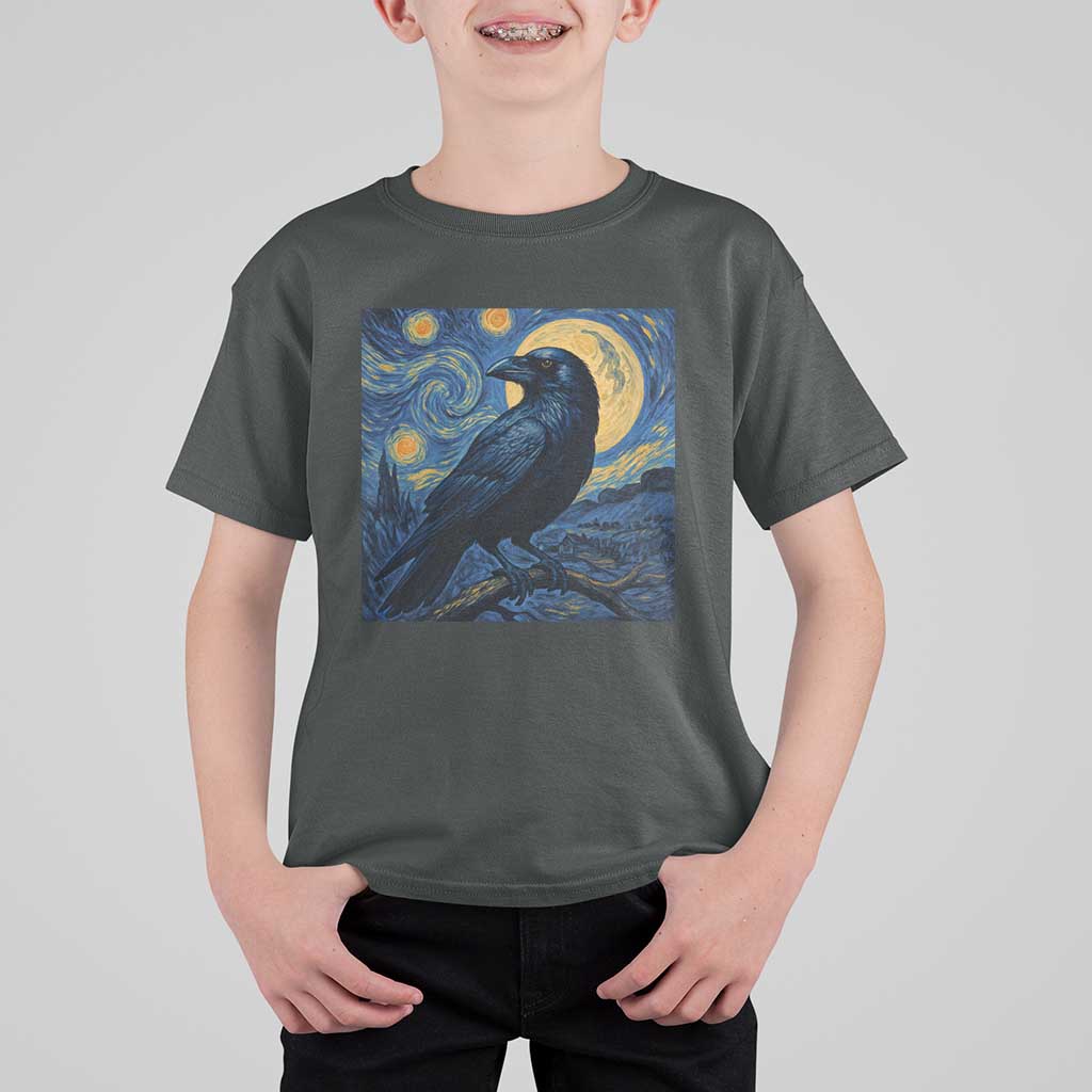 Starry Night Raven Moon Van Gogh T Shirt For Kid - Wonder Print Shop