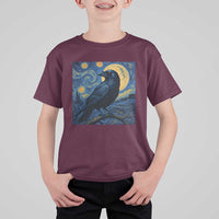 Starry Night Raven Moon Van Gogh T Shirt For Kid - Wonder Print Shop