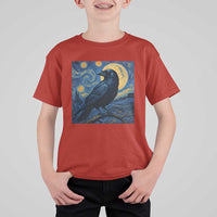 Starry Night Raven Moon Van Gogh T Shirt For Kid - Wonder Print Shop