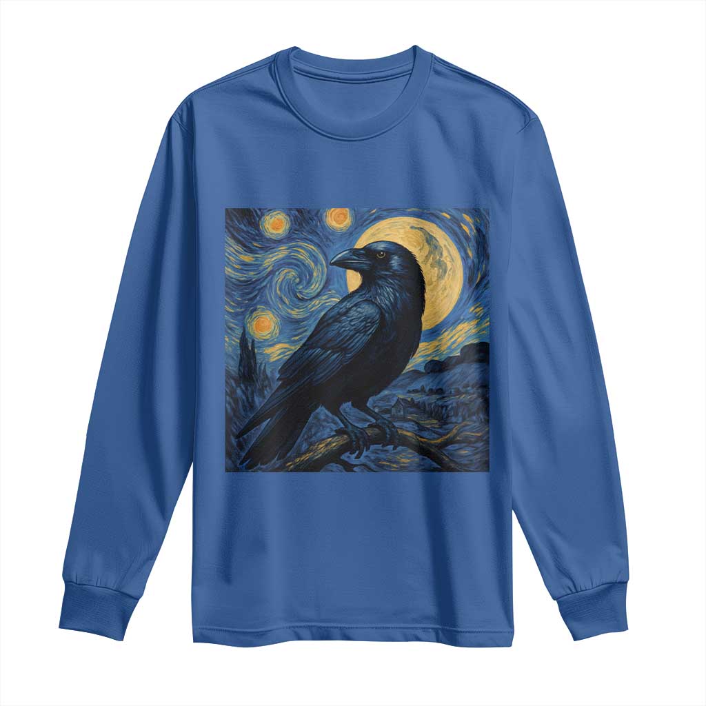 Starry Night Raven Moon Van Gogh Long Sleeve Shirt - Wonder Print Shop