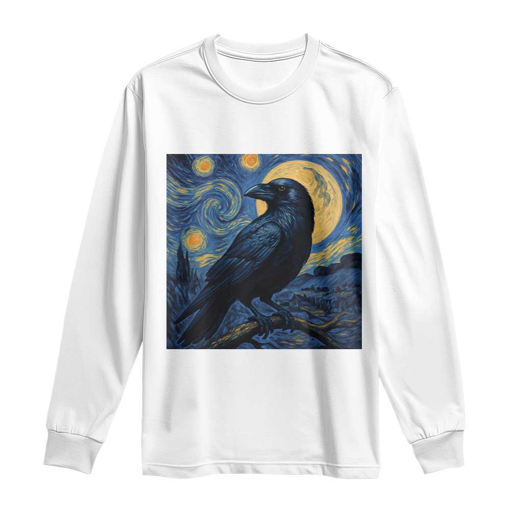 Starry Night Raven Moon Van Gogh Long Sleeve Shirt - Wonder Print Shop