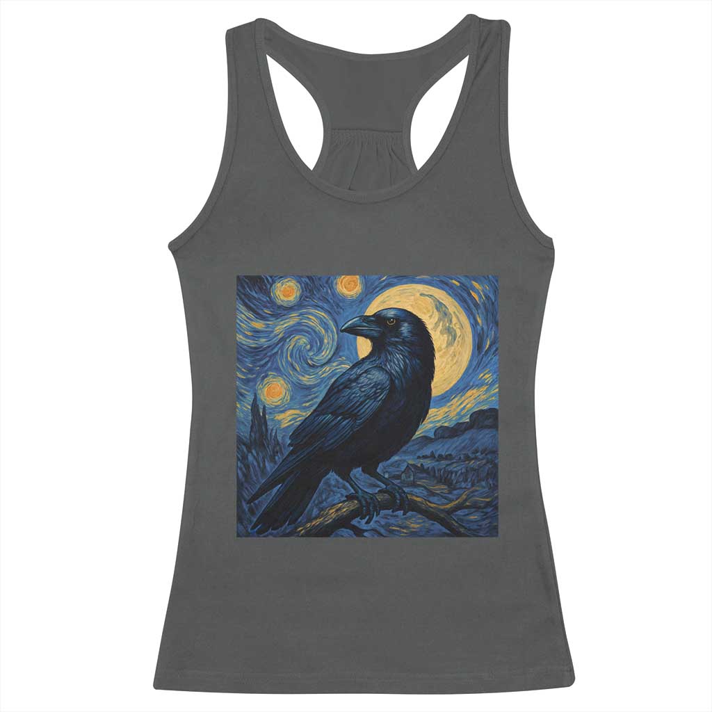 Starry Night Raven Moon Van Gogh Racerback Tank Top - Wonder Print Shop