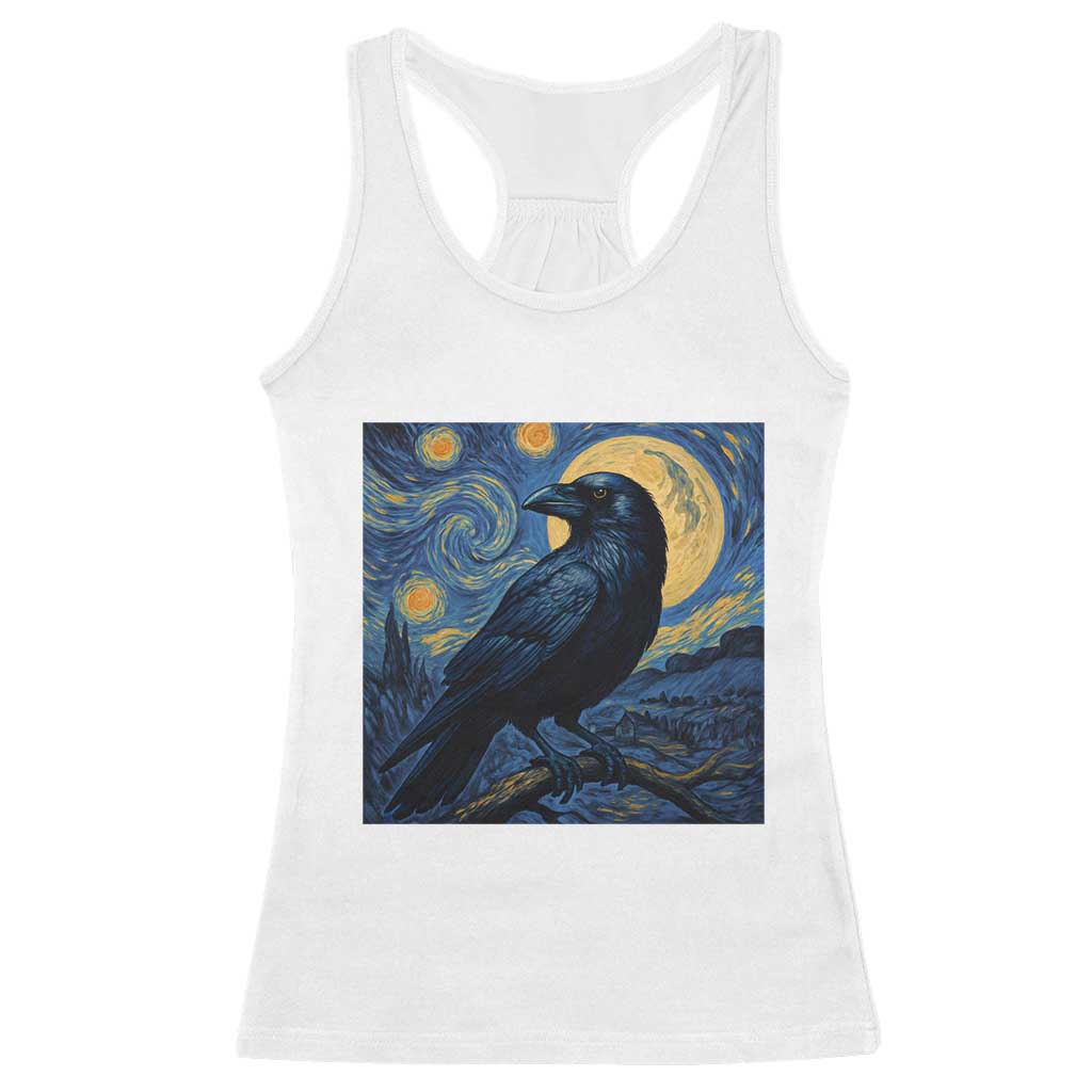 Starry Night Raven Moon Van Gogh Racerback Tank Top - Wonder Print Shop