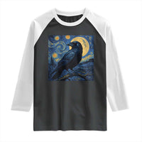 Starry Night Raven Moon Van Gogh Raglan Shirt - Wonder Print Shop