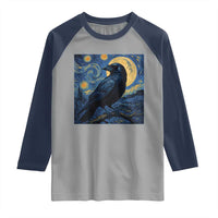 Starry Night Raven Moon Van Gogh Raglan Shirt - Wonder Print Shop