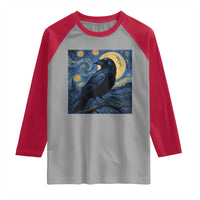 Starry Night Raven Moon Van Gogh Raglan Shirt - Wonder Print Shop