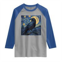 Starry Night Raven Moon Van Gogh Raglan Shirt - Wonder Print Shop