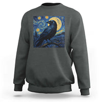 Starry Night Raven Moon Van Gogh Sweatshirt - Wonder Print Shop