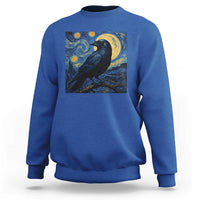 Starry Night Raven Moon Van Gogh Sweatshirt - Wonder Print Shop