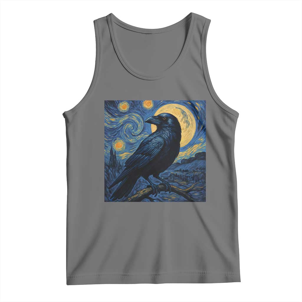 Starry Night Raven Moon Van Gogh Tank Top - Wonder Print Shop