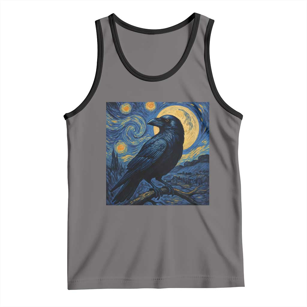 Starry Night Raven Moon Van Gogh Tank Top - Wonder Print Shop