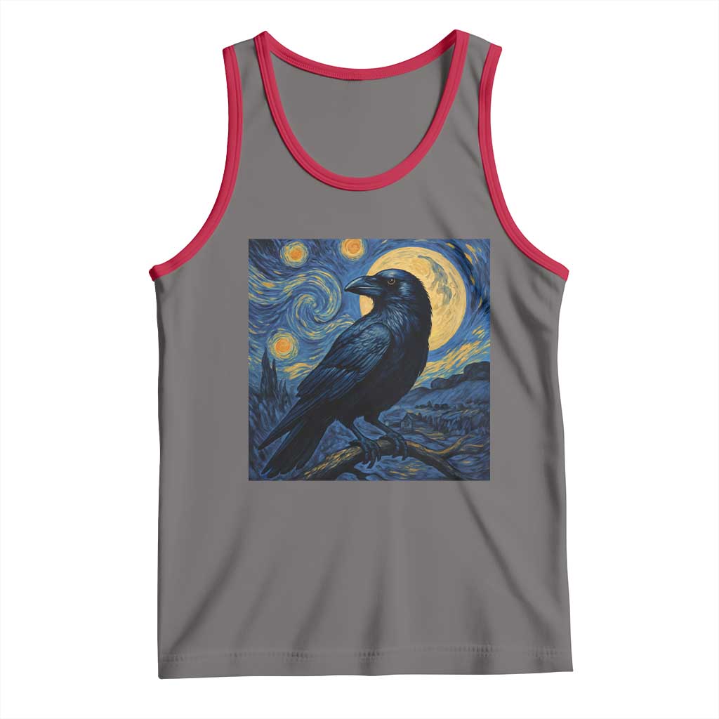 Starry Night Raven Moon Van Gogh Tank Top - Wonder Print Shop