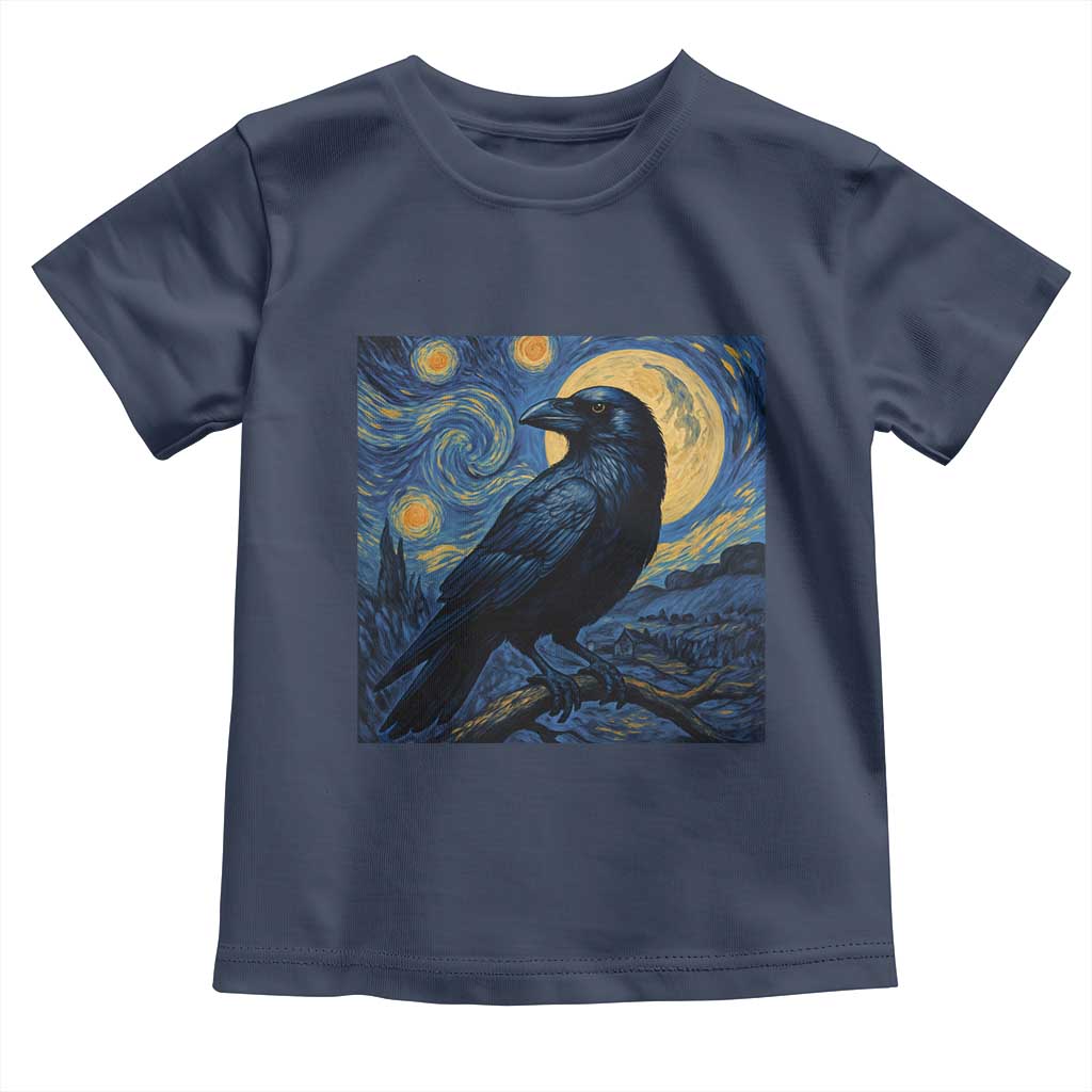 Starry Night Raven Moon Van Gogh Toddler T Shirt - Wonder Print Shop