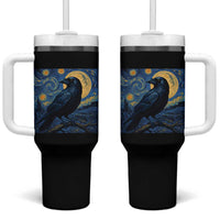 Starry Night Raven Moon Van Gogh Tumbler With Handle - Wonder Print Shop