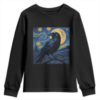 Starry Night Raven Moon Van Gogh Youth Sweatshirt - Wonder Print Shop