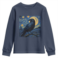 Starry Night Raven Moon Van Gogh Youth Sweatshirt - Wonder Print Shop