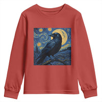 Starry Night Raven Moon Van Gogh Youth Sweatshirt - Wonder Print Shop