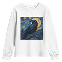 Starry Night Raven Moon Van Gogh Youth Sweatshirt - Wonder Print Shop