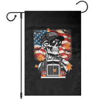 Patriotic Trucker Skeleton American Flag Garden Flag - Wonder Print Shop