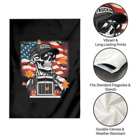 Patriotic Trucker Skeleton American Flag Garden Flag - Wonder Print Shop