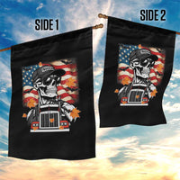 Patriotic Trucker Skeleton American Flag Garden Flag - Wonder Print Shop