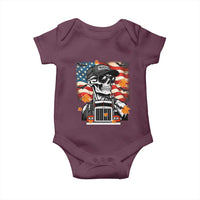 Patriotic Trucker Skeleton American Flag Baby Onesie - Wonder Print Shop