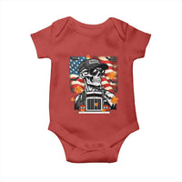 Patriotic Trucker Skeleton American Flag Baby Onesie - Wonder Print Shop