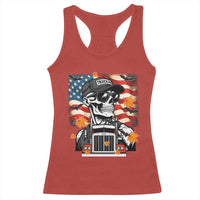 Patriotic Trucker Skeleton American Flag Racerback Tank Top - Wonder Print Shop
