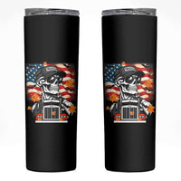 Patriotic Trucker Skeleton American Flag Skinny Tumbler - Wonder Print Shop
