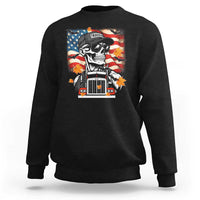 Patriotic Trucker Skeleton American Flag Sweatshirt - Wonder Print Shop