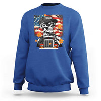 Patriotic Trucker Skeleton American Flag Sweatshirt - Wonder Print Shop