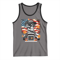 Patriotic Trucker Skeleton American Flag Tank Top - Wonder Print Shop