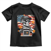 Patriotic Trucker Skeleton American Flag Toddler T Shirt - Wonder Print Shop