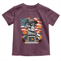 Patriotic Trucker Skeleton American Flag Toddler T Shirt - Wonder Print Shop