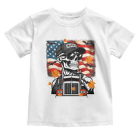 Patriotic Trucker Skeleton American Flag Toddler T Shirt - Wonder Print Shop