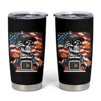 Patriotic Trucker Skeleton American Flag Tumbler Cup - Wonder Print Shop