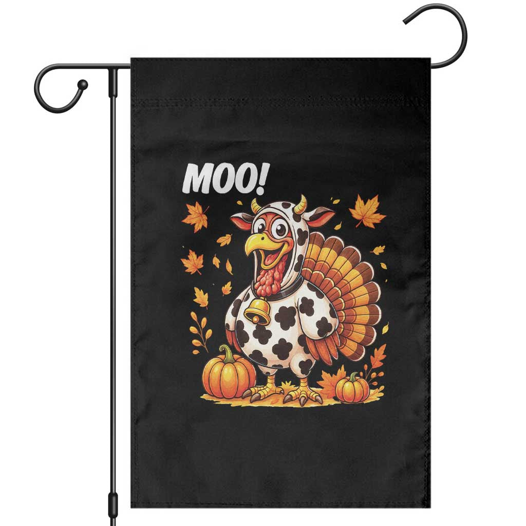 Funny Thanksgiving Garden Flag Turkey Moo - Wonder Print Shop