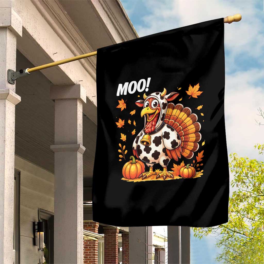 Funny Thanksgiving Garden Flag Turkey Moo - Wonder Print Shop