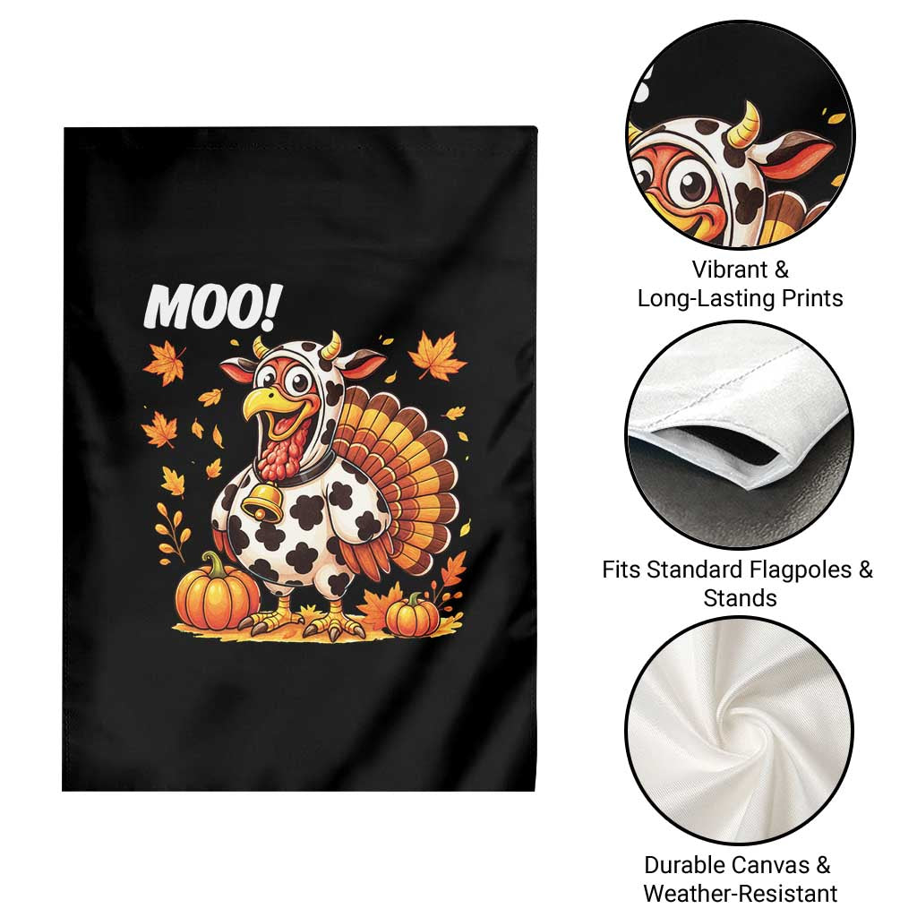 Funny Thanksgiving Garden Flag Turkey Moo - Wonder Print Shop