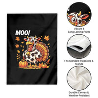 Funny Thanksgiving Garden Flag Turkey Moo - Wonder Print Shop