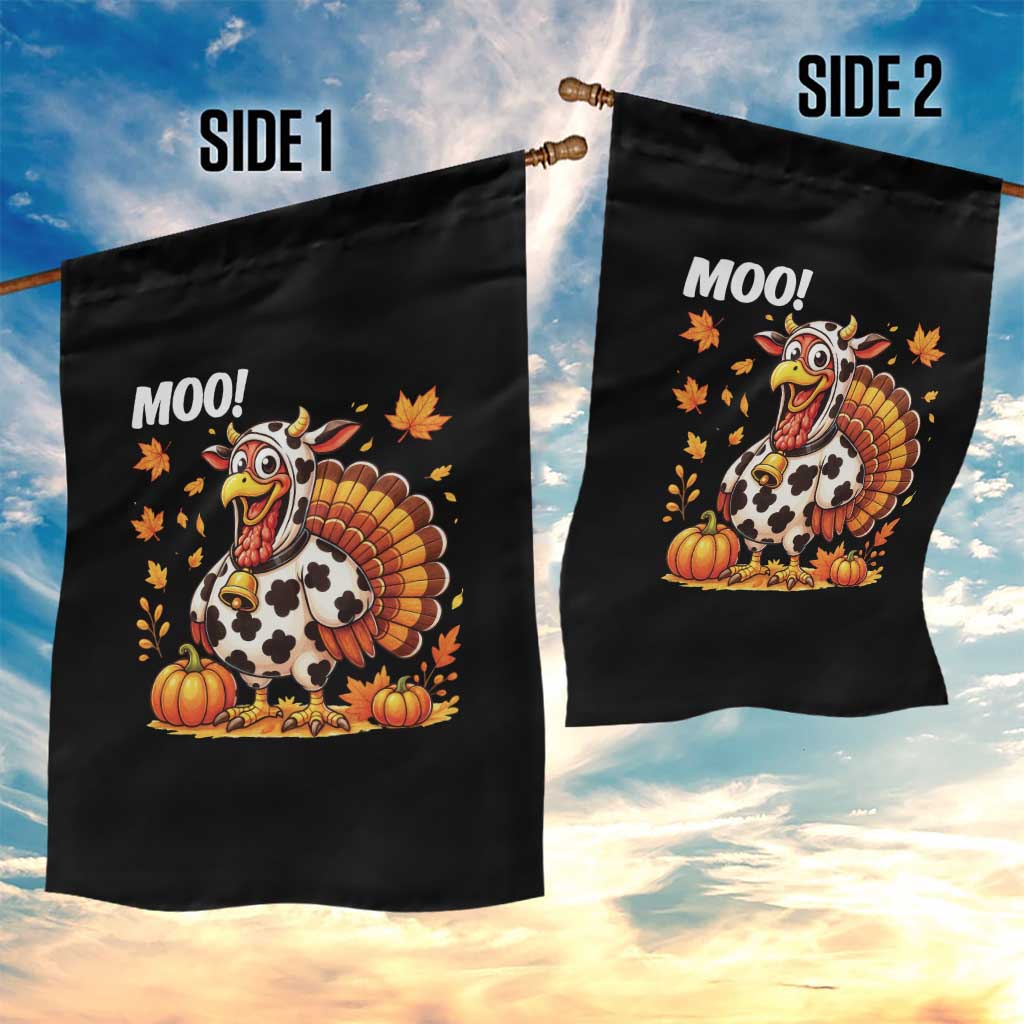 Funny Thanksgiving Garden Flag Turkey Moo - Wonder Print Shop