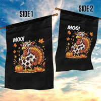 Funny Thanksgiving Garden Flag Turkey Moo - Wonder Print Shop